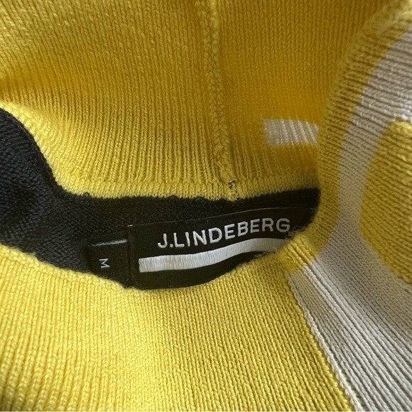 J. Lindeberg Navy and Yellow Felicity Sleeveless Golf Knit Turtleneck Sweater M - Picture 6 of 8